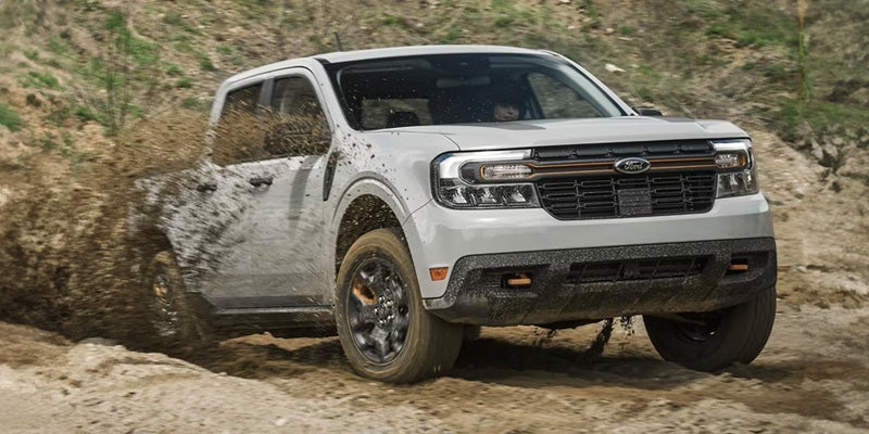 2024 Ford Maverick driving in mud