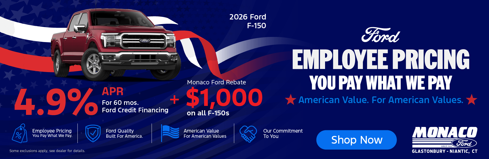 Ford F-150 Trucks at Monaco Ford of Niantic!