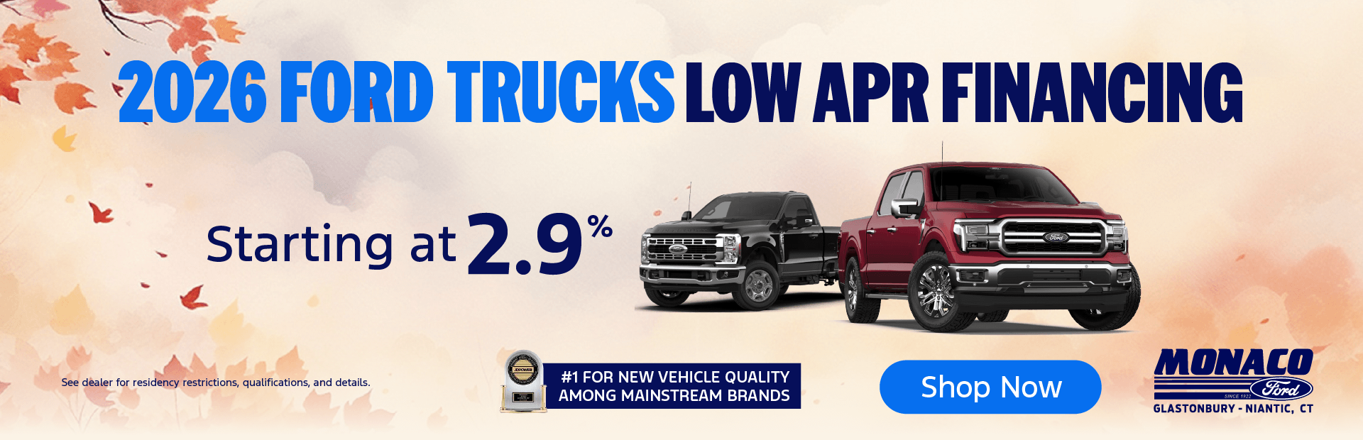 Low APR Financing at Monaco Ford of Niantic!