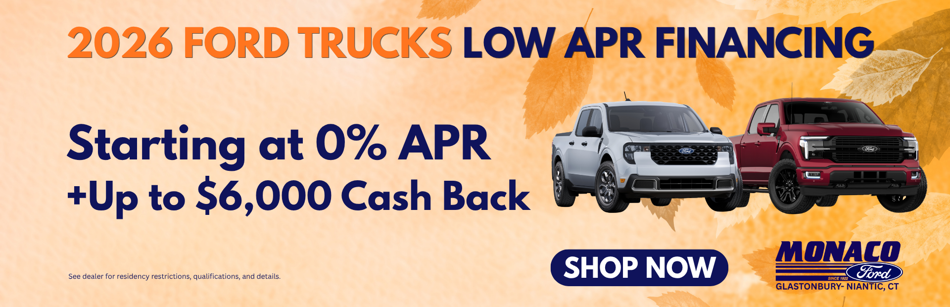 Up to $3,000 Bonus Cash Back on Ford Trucks at Monaco Ford!