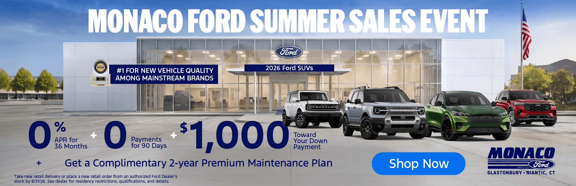 Shop Ford Summer Sales Event at Monaco Ford of Niantic!
